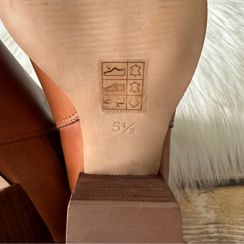 New Madewell The Regan Boots Brown Leather Shoes 5.5